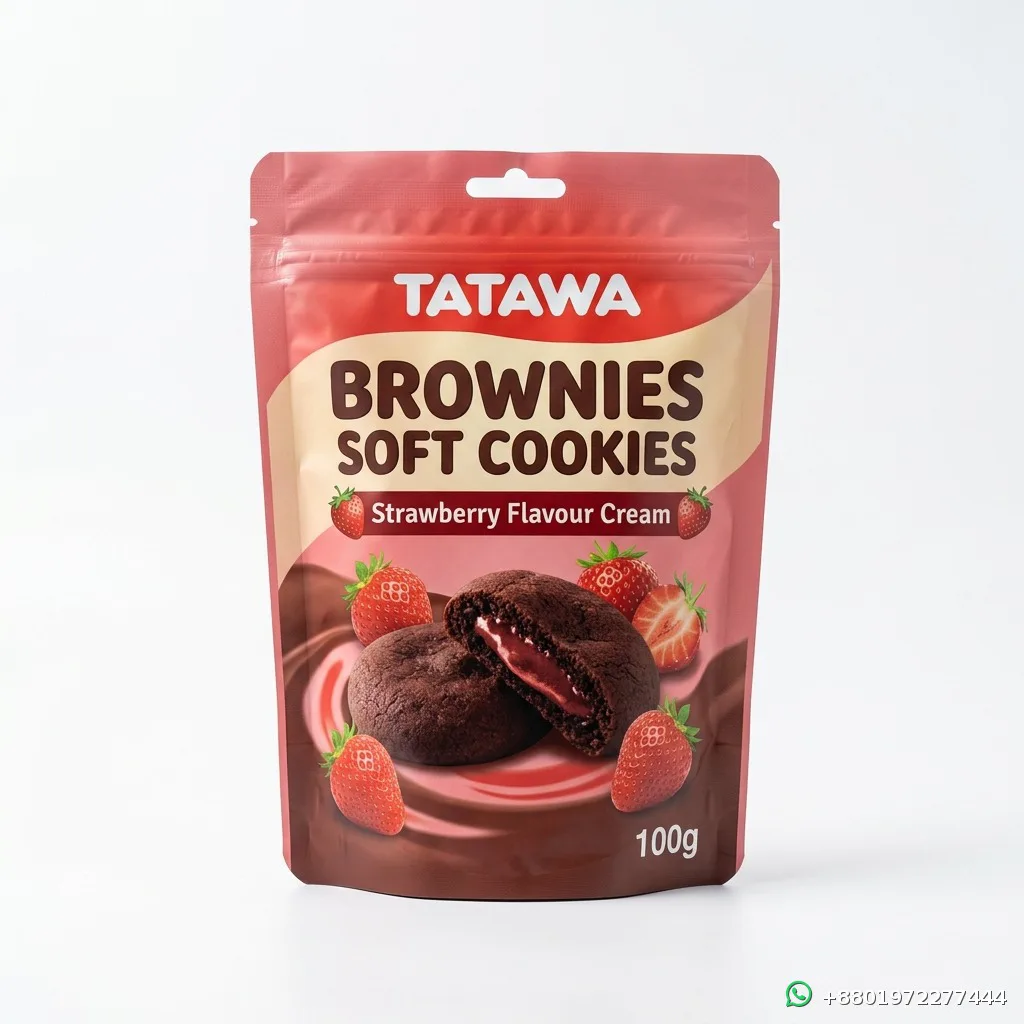 TATAWA Brownies Soft Cookies Strawberry Flavour Cream