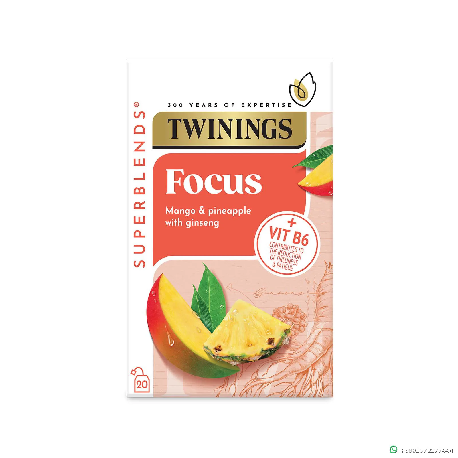 Twinings Focus Mango and Pineapple with Ginseng