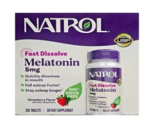 Natrol Melatonin 5 mg Fast Dissolve Strawberry flavor Tablets 250 Count
