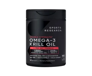 Sports Research Double Strength Omega-3 Krill Oil 1000mg 90 softgels