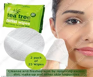 Tea Tree Daily Use Cleansing Facial Face Make Up Wipes 25