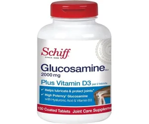 Schiff Glucosamine 2000mg with Vitamin D3 and Hyaluronic Acid Joint Supplement 150 Tablets