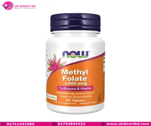 Now Foods Methyl Folate (Folic Acid) 1000mcg 90 Vegan Tablets