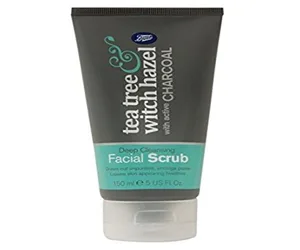 Boots Tea Tree and Witch Hazel Charcoal Facial Face Scrub 150ml