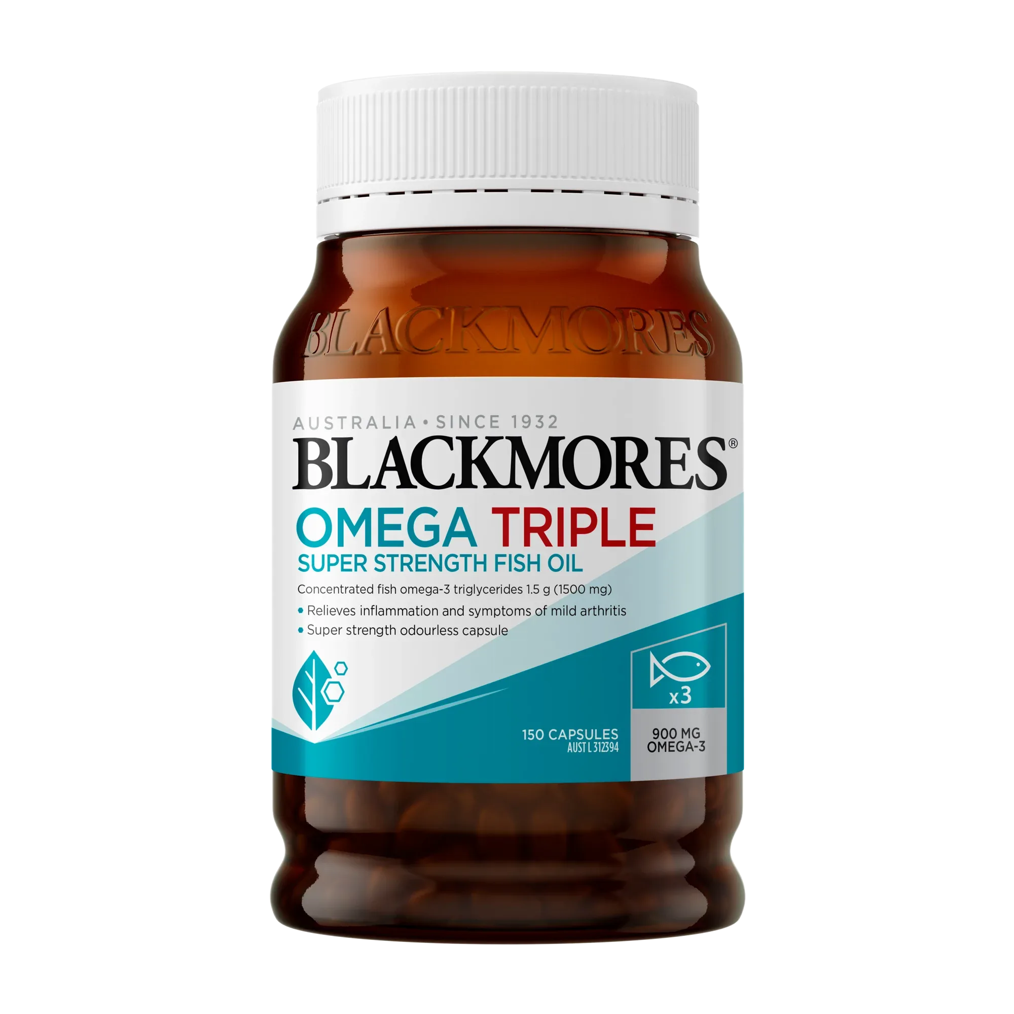 Blackmores Omega Triple Super Strength Fish Oil 150 Capsules