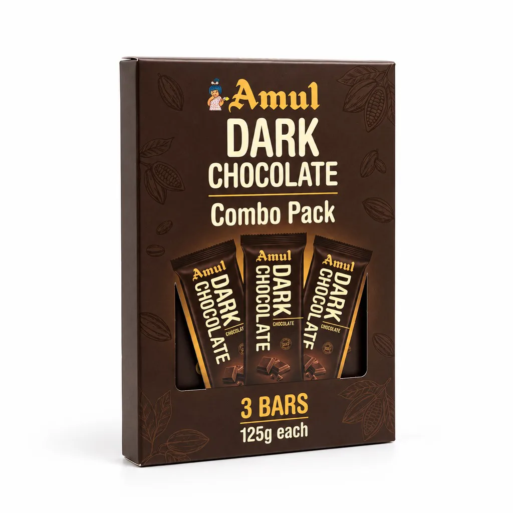 Amul Dark Chocolate Combo Pack 3 Bars 125g each