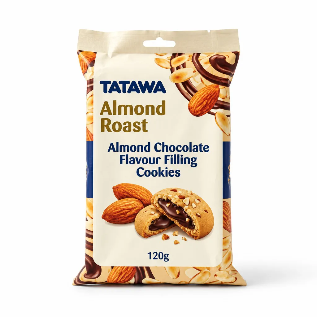 TATAWA Almond Roast Almond Chocolate Flavour Filling Cookies