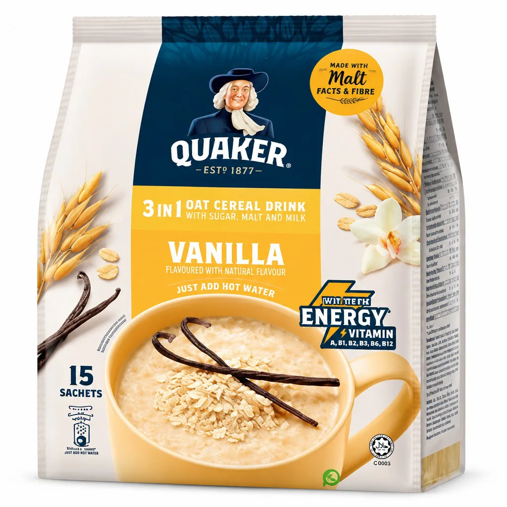 Quaker 3in1 Oats Cereal Drink Vanilla Flavour