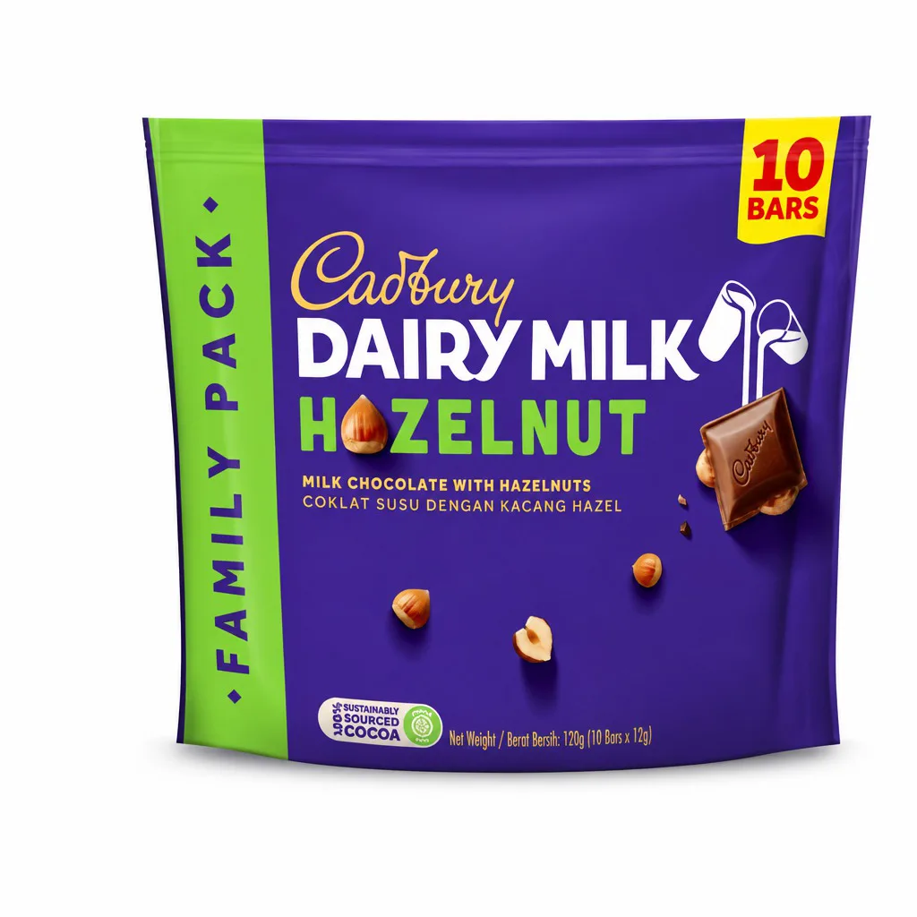 Cadbury Dairy Milk Hazelnut 10Bars 120g Pack
