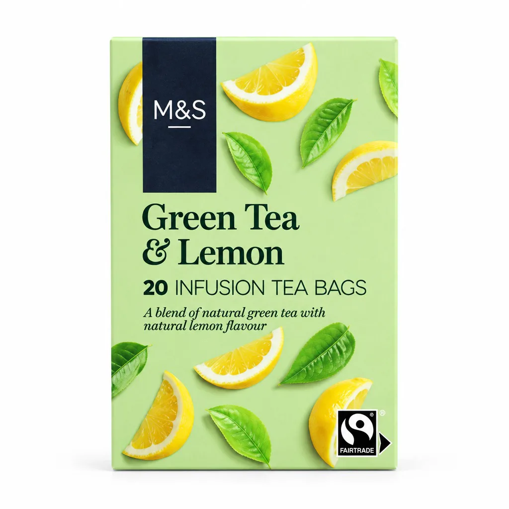 M&S Green Tea And Lemon 20 Infusion Tea Bags