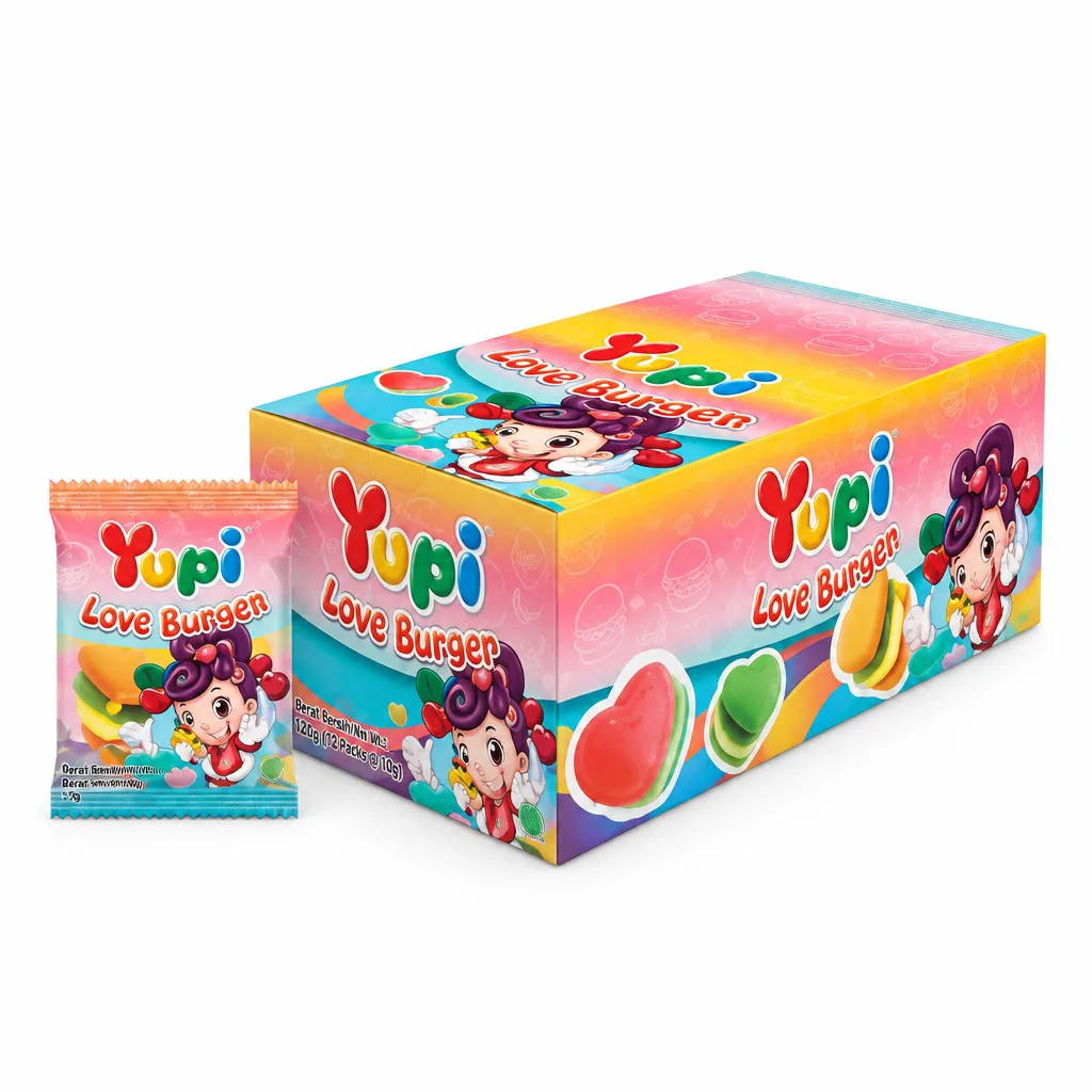 Yupi Love Burger 10gm x 12 pcs Box