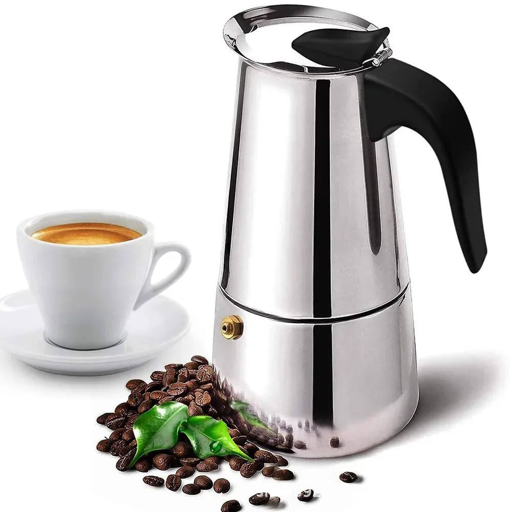 Stainless Steel Moka Pot Coffee Maker 200ml