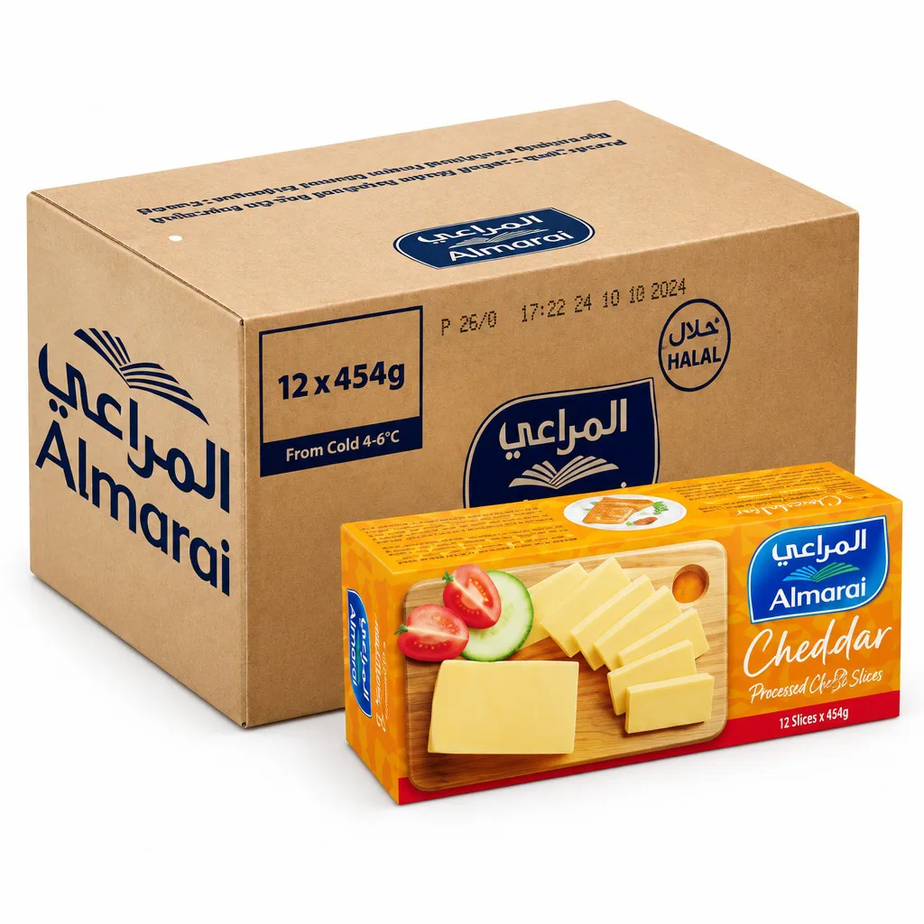 Almarai Cheddar Processed Cheese Low Fat 454gm