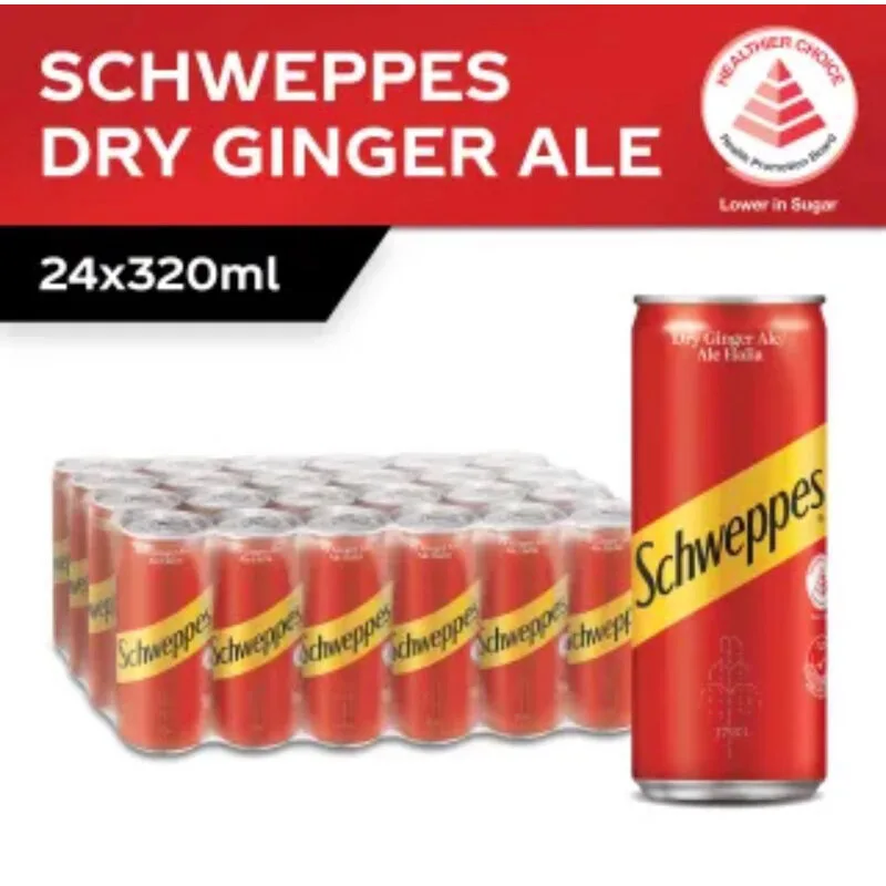 Schweppes Dry Ginger Ale 24 Pieces Full Case