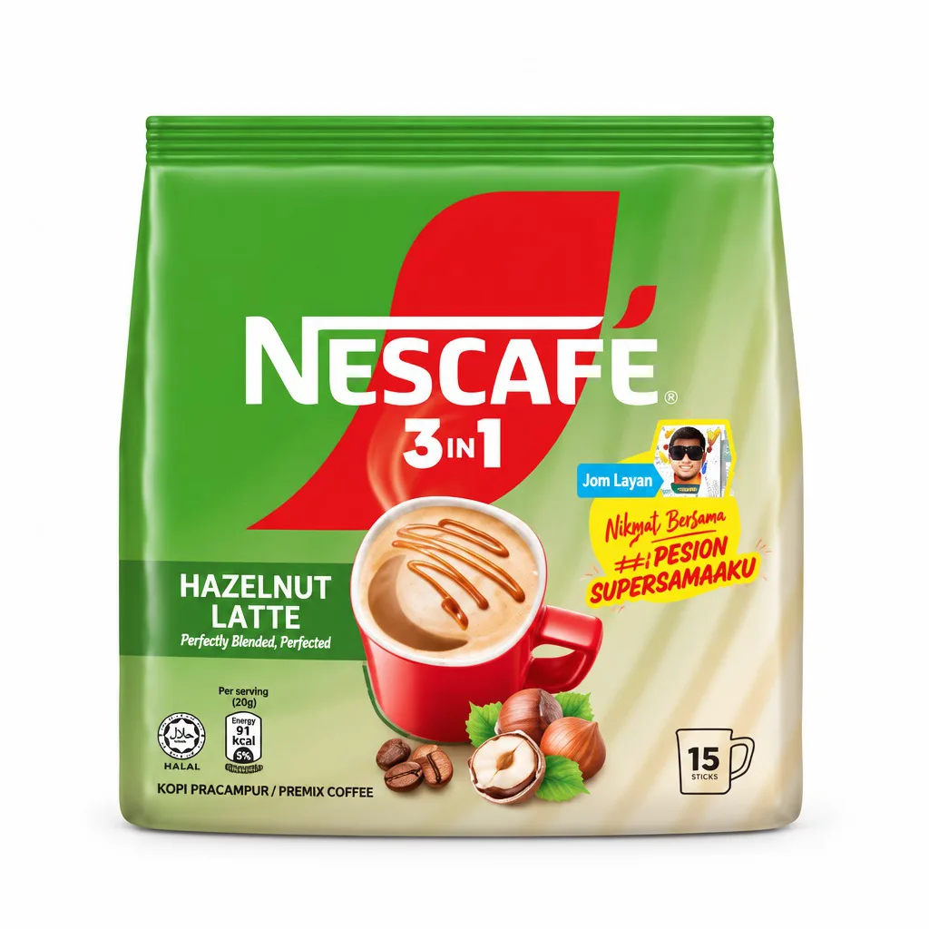 Nescafe Latte 3 in 1 Hazelnut Instant Coffee 15 Sticks 360g