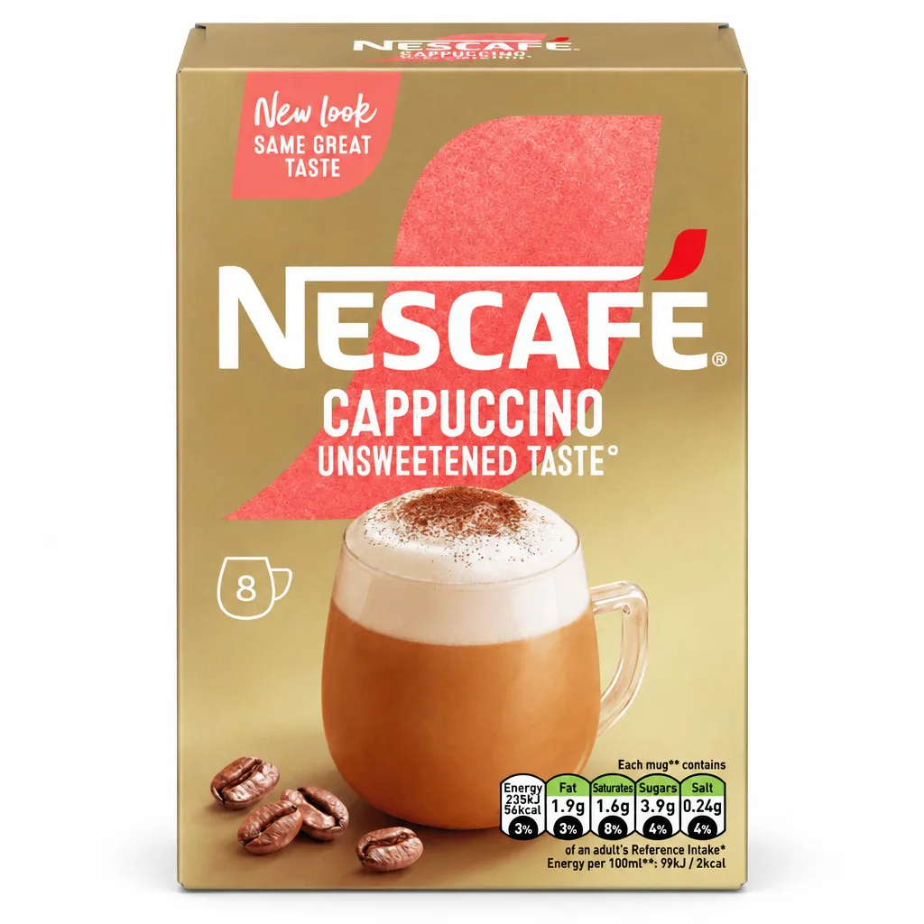 Nescafe Cappuccino Unsweetened Taste 8x Pack