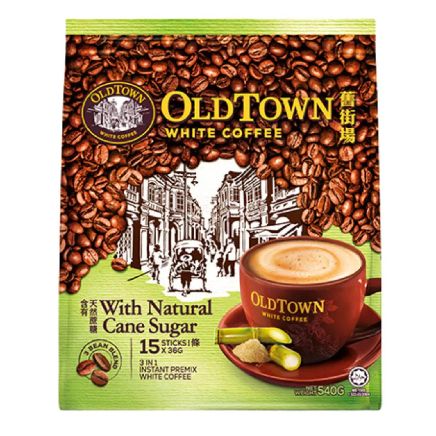 OldTown White Coffee with Natural Cane Sugar