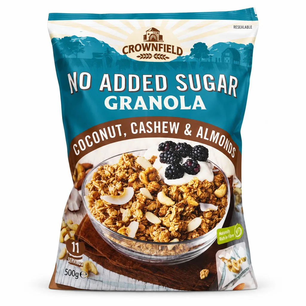 Crownfield No Refined Sugars Granola Coconut Cashew Almond