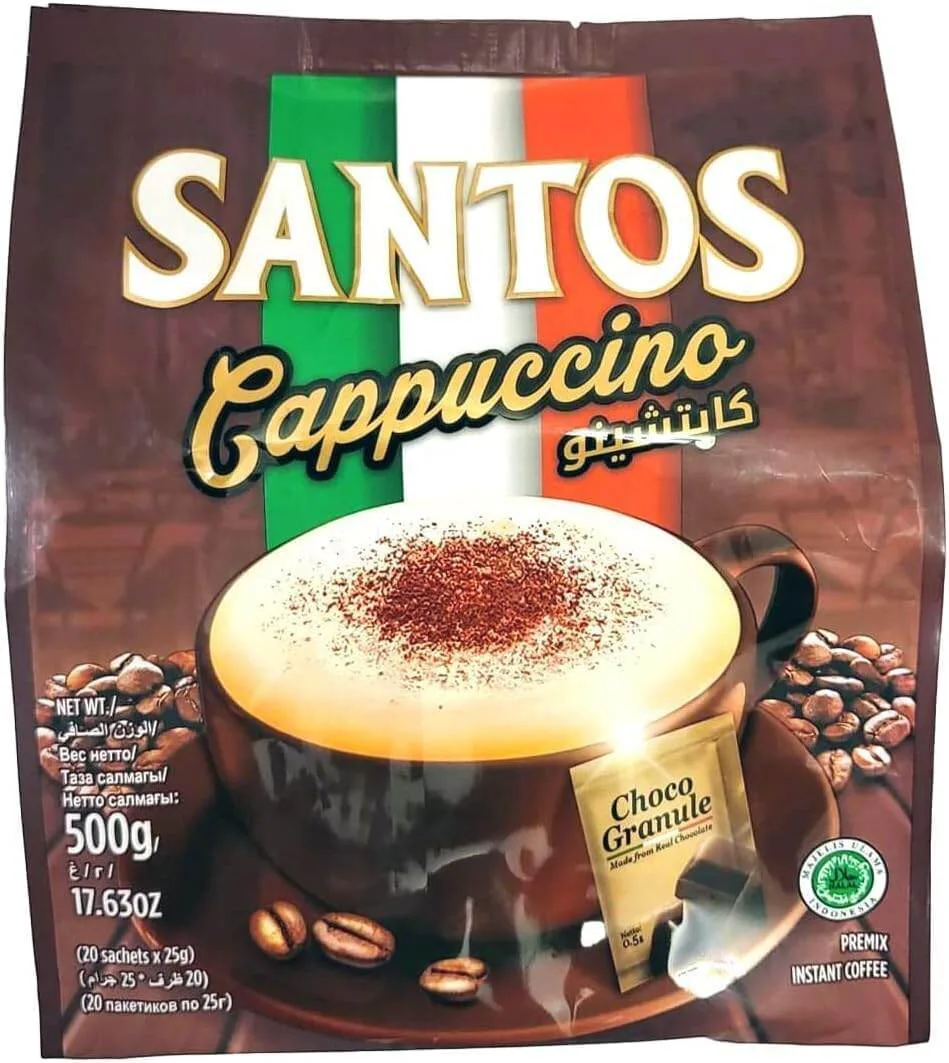 Santos Cappuccino 3 in 1 Instant Coffee 500g