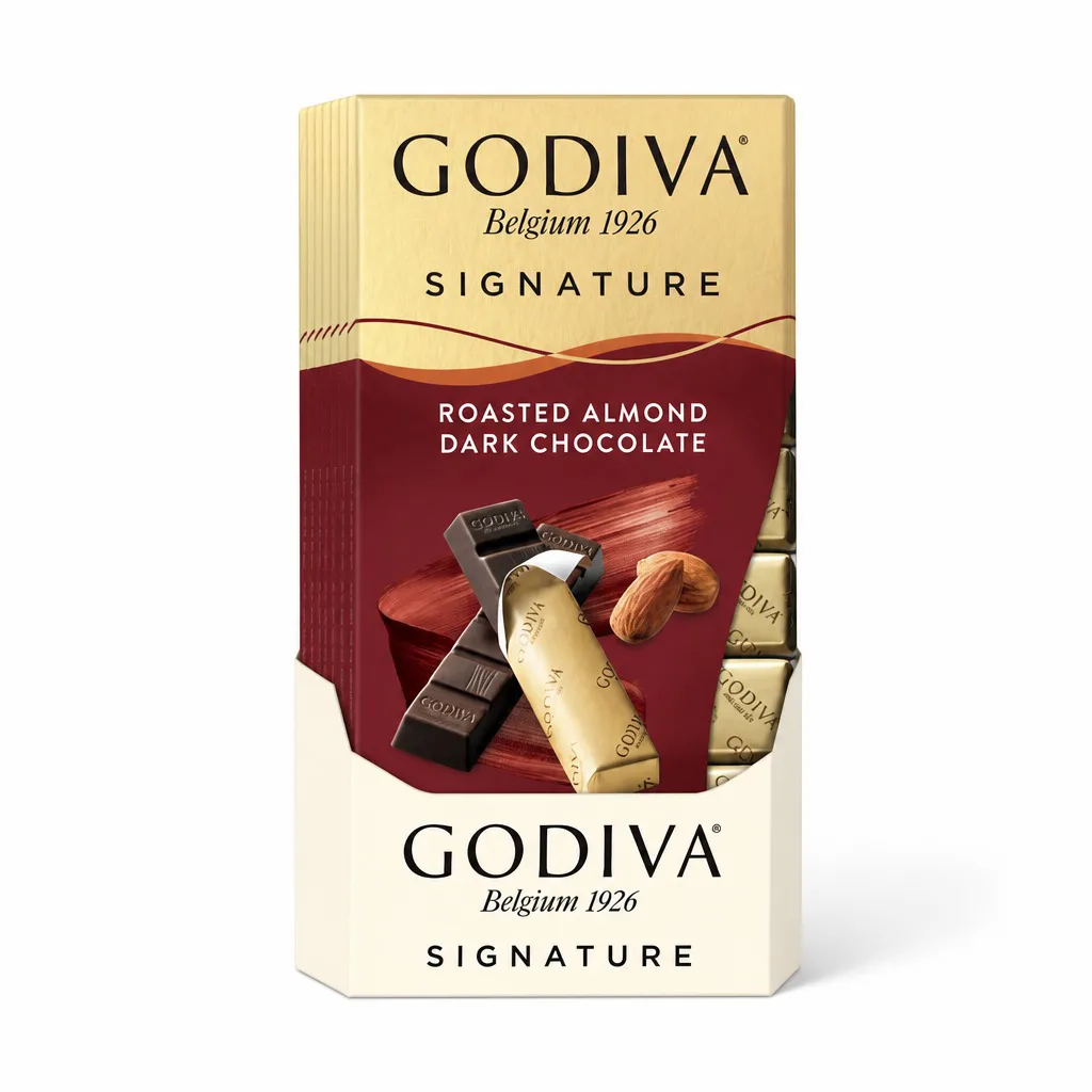 Godiva Signature Roasted Almond Dark Chocolate Mini Bars 90g