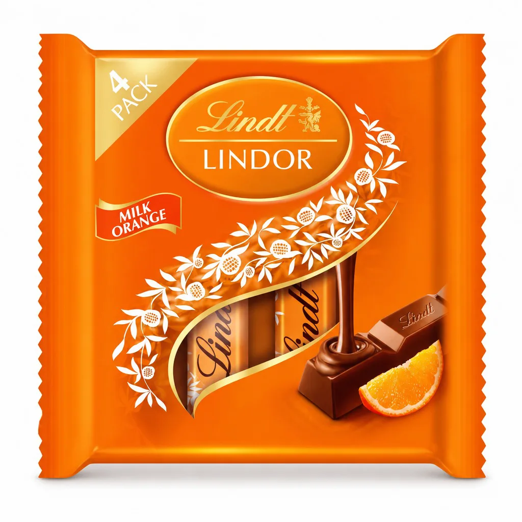 Lindt Lindor Orange 4 pack 100g