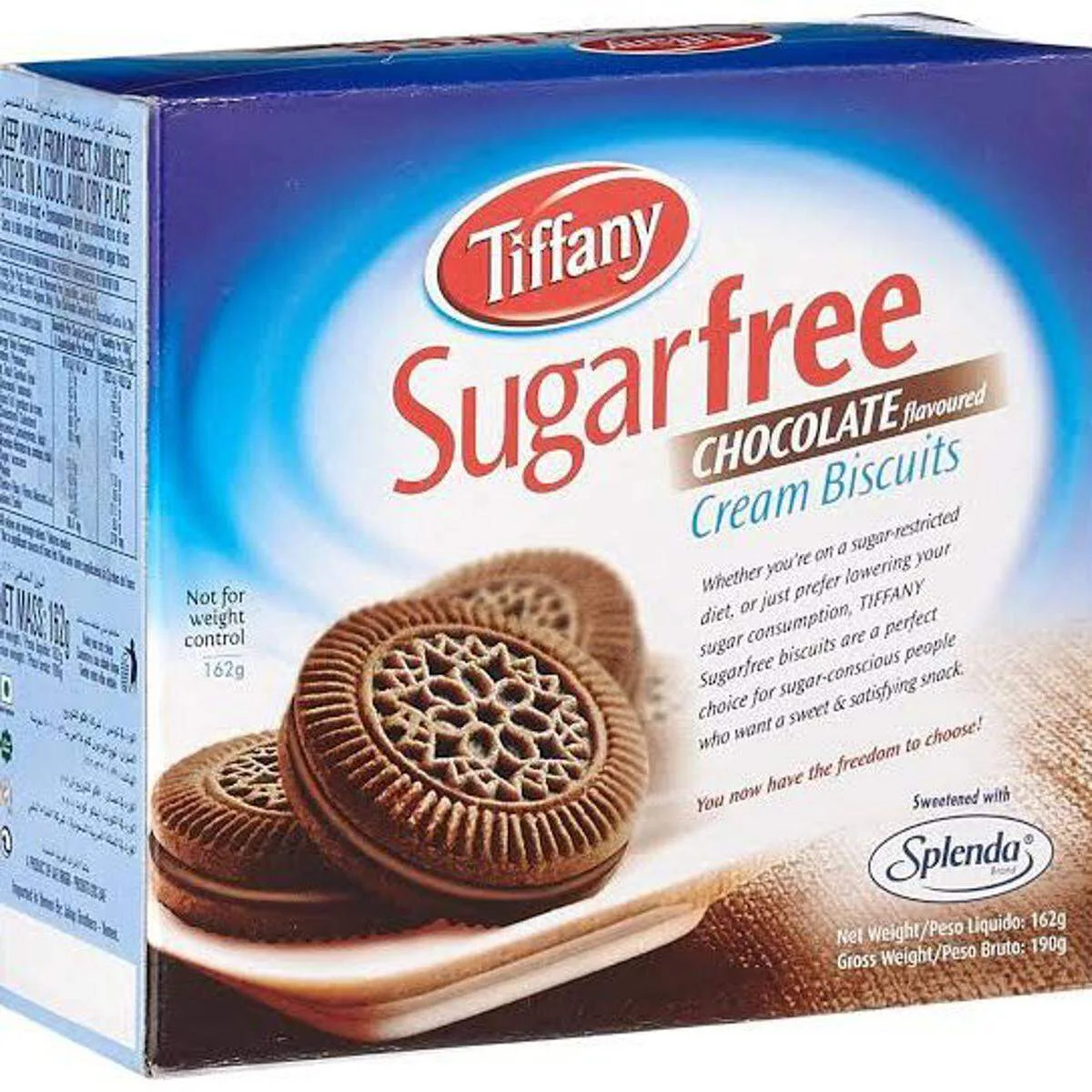 Tiffany Sugar Free Chocolate Cream Biscuits 162g